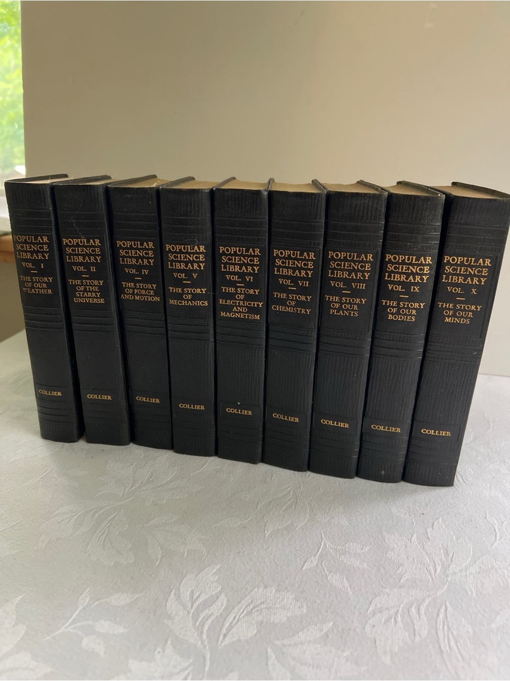 Vintage 1930 Popular Science Library near complete set 9 of 10 Volumes